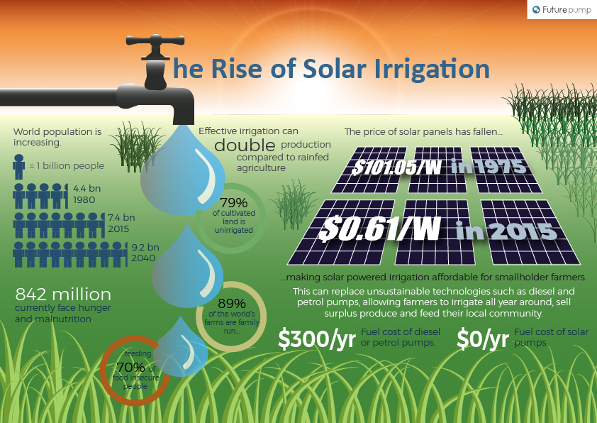 The rise of solar irrigation infographic