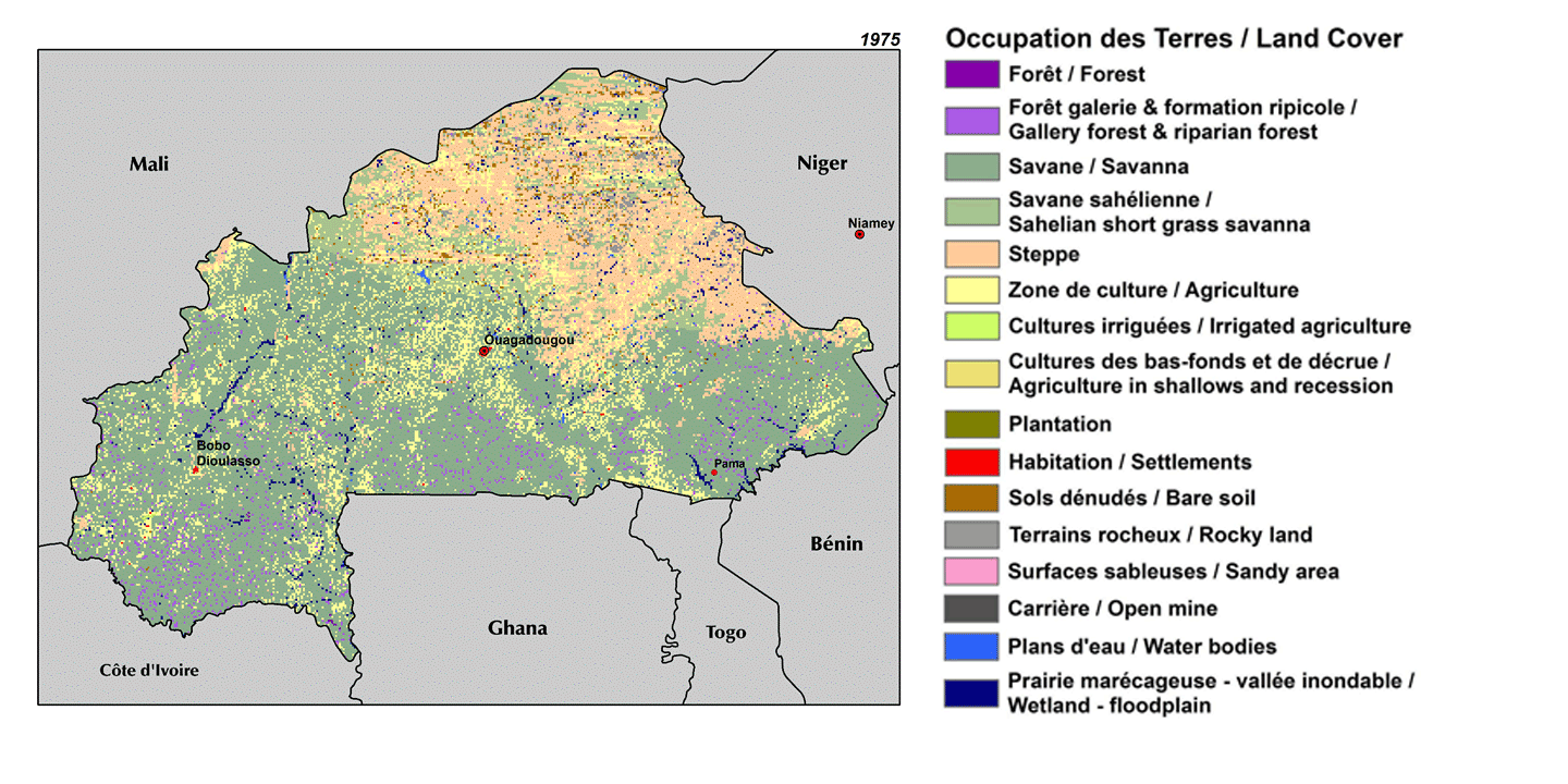 L’occupation des sols au Burkina Faso, 1975, 2004 et 2013
